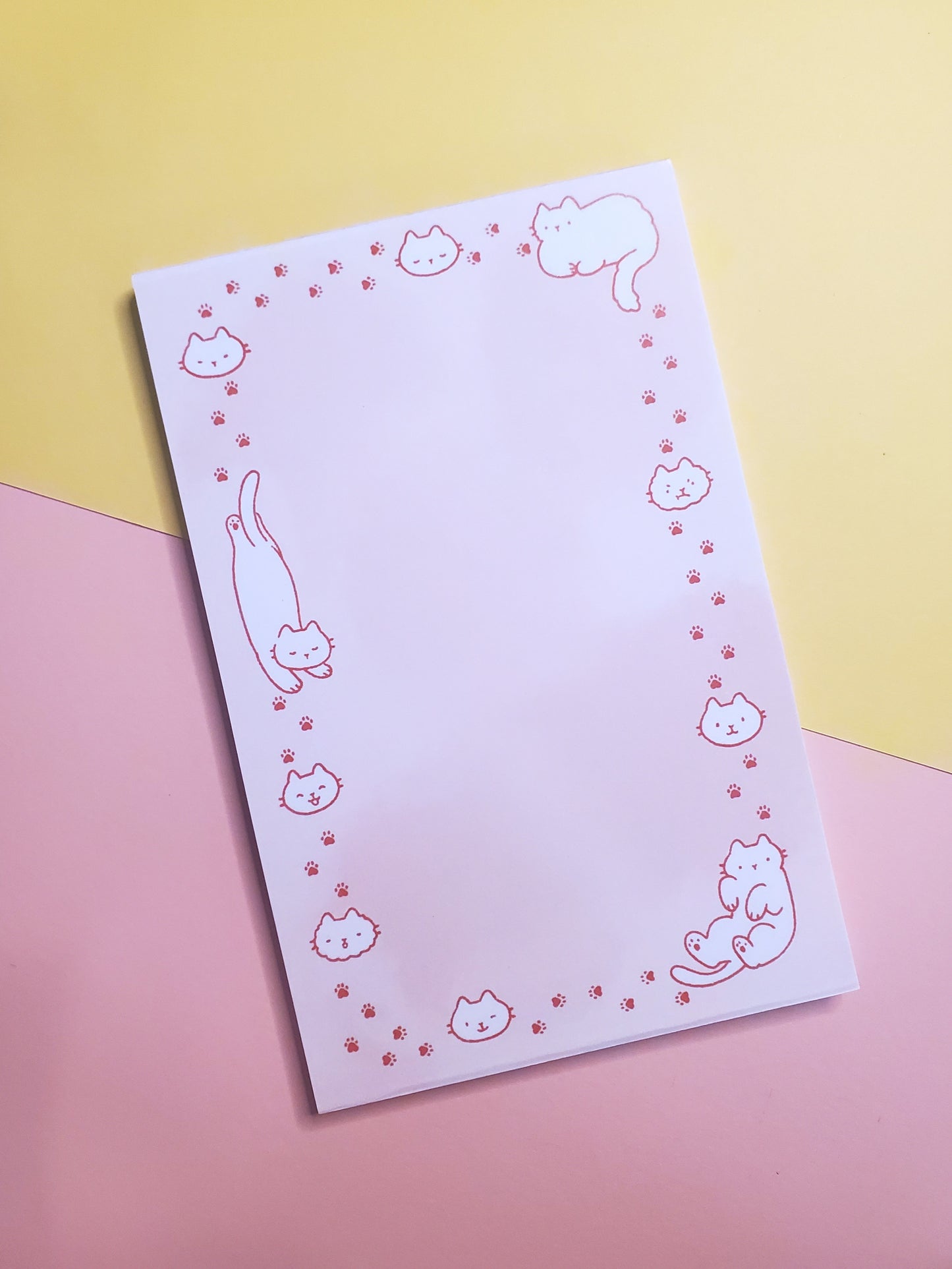 Cute Pink Cats Border Notepad
