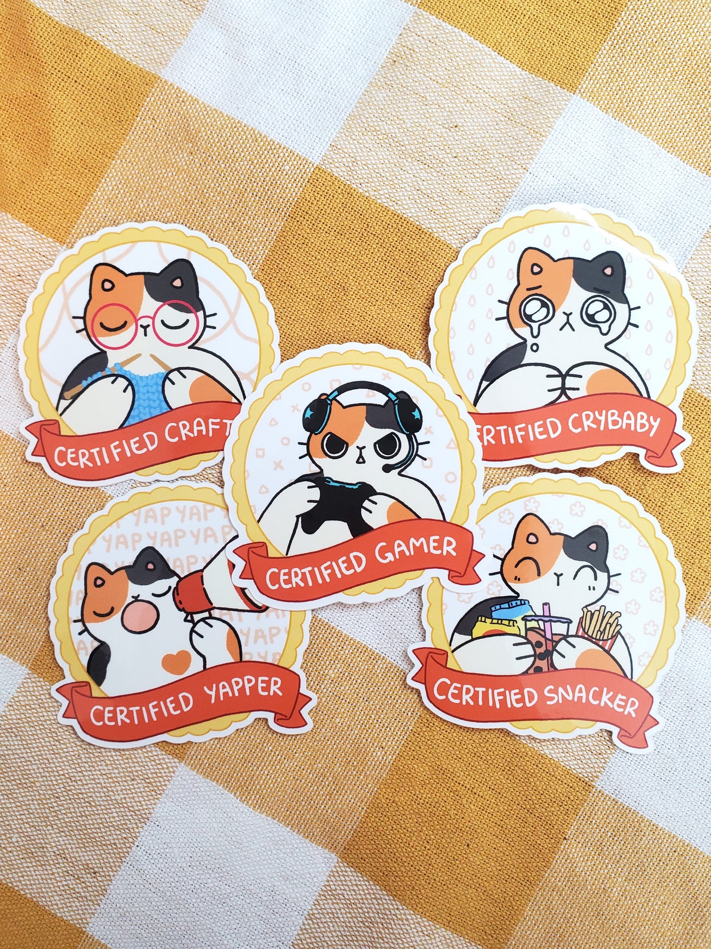 Certified Cat Badge Stickers