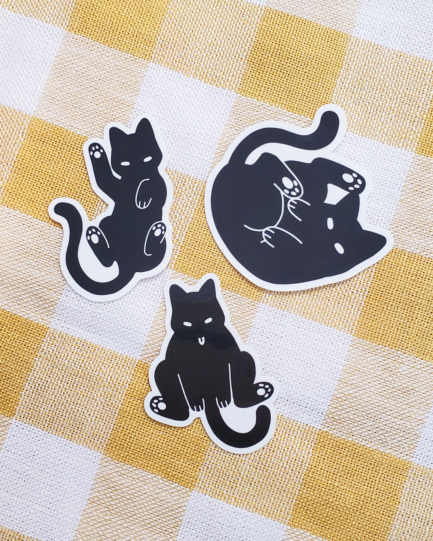 Silly Black Cats Vinyl Stickers
