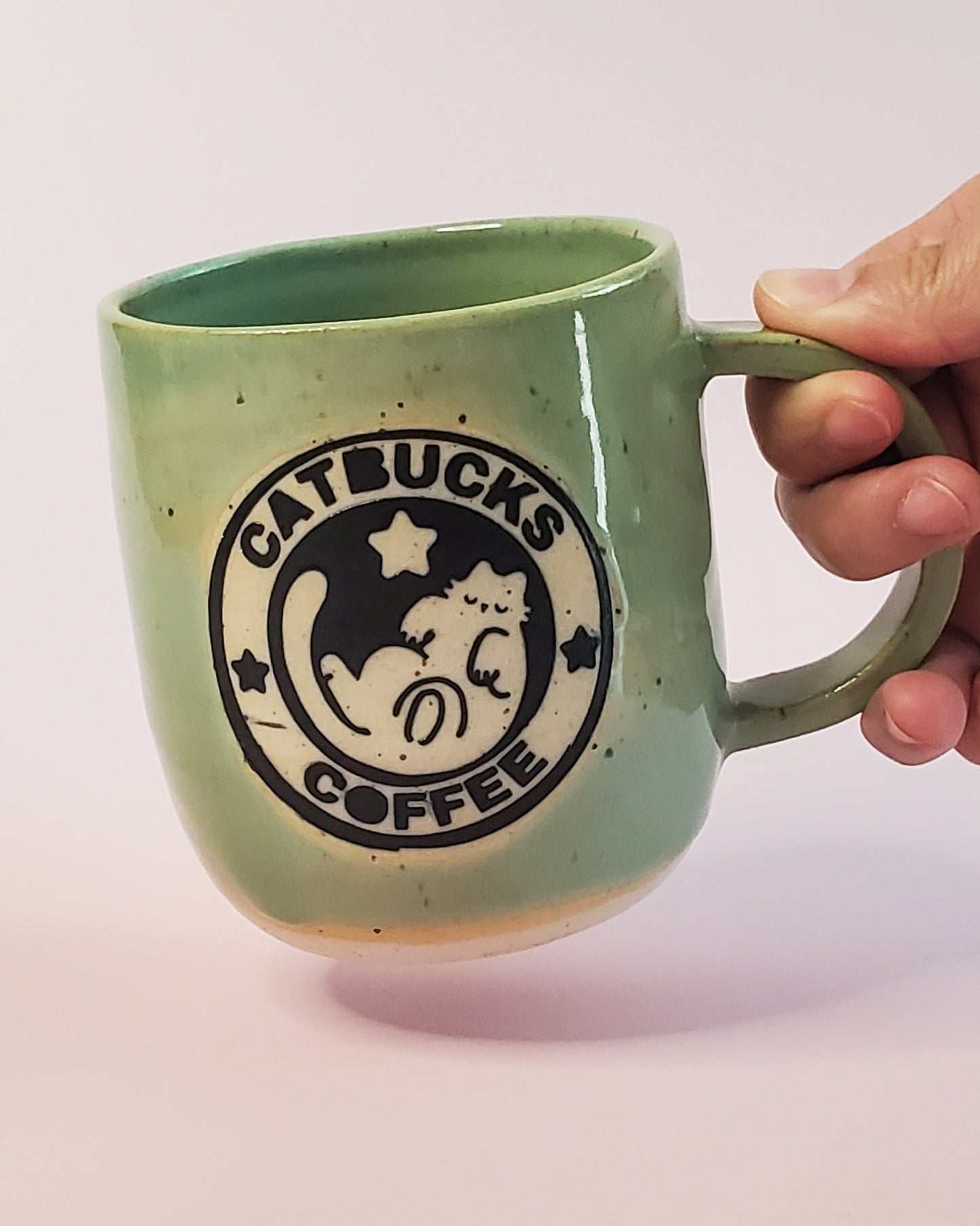 Catbucks Celadon Mug no. 1
