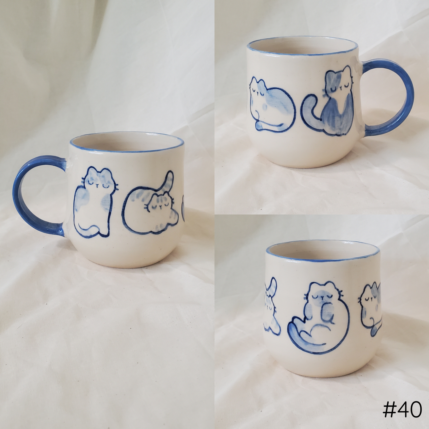 Blue Watercolor Cats Mug