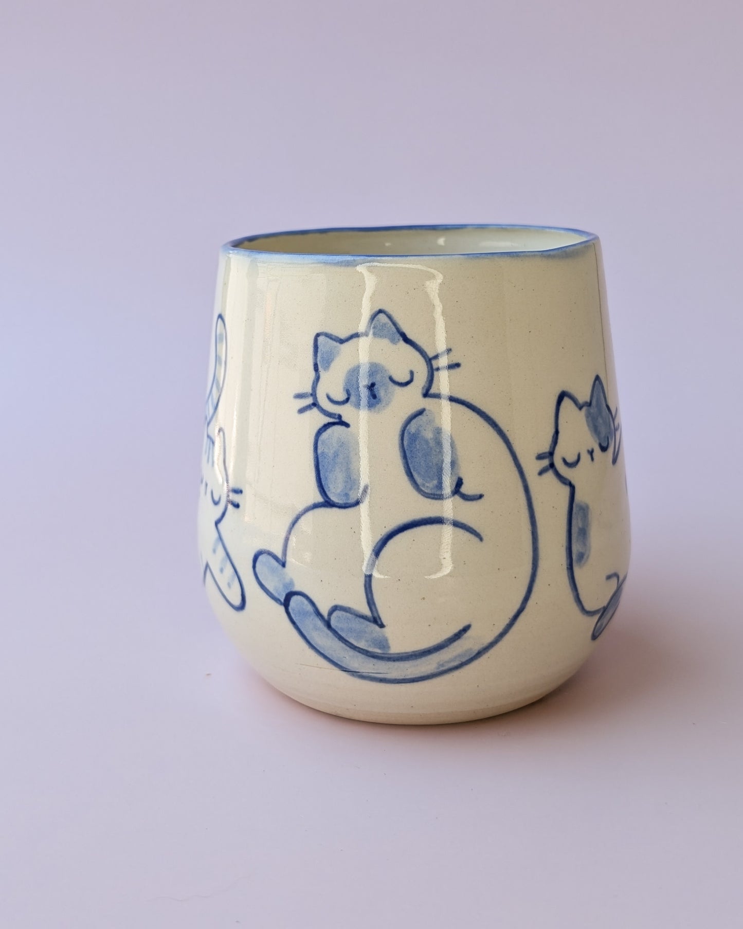 Blue Watercolor Cats Mug no. 22