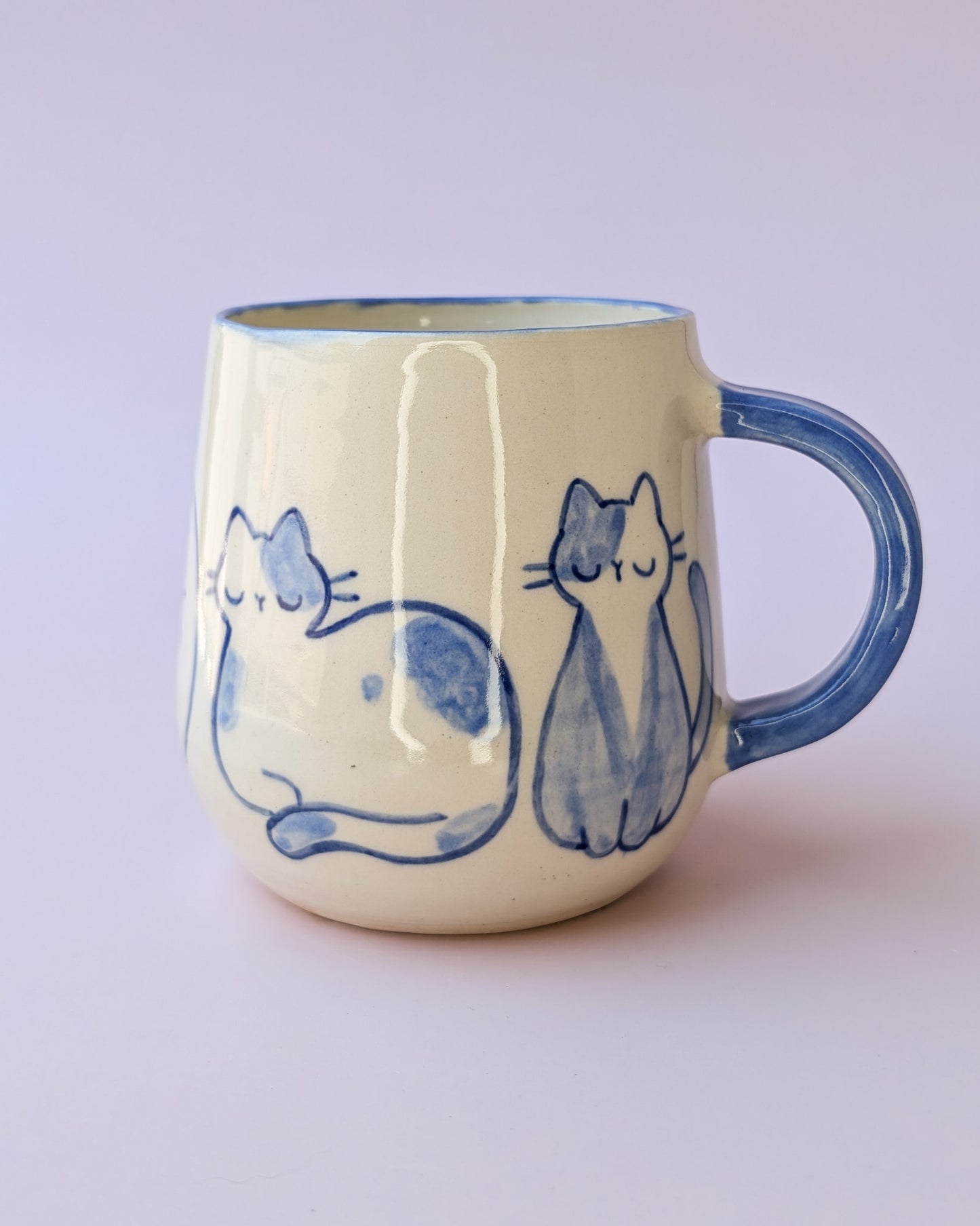 Blue Watercolor Cats Mug no. 22