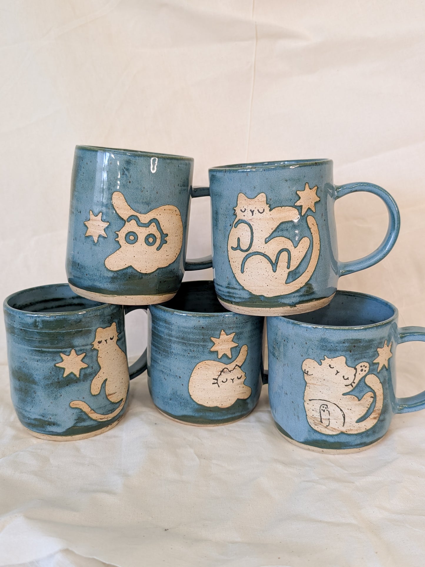 Denim Blue Monochrome Mugs