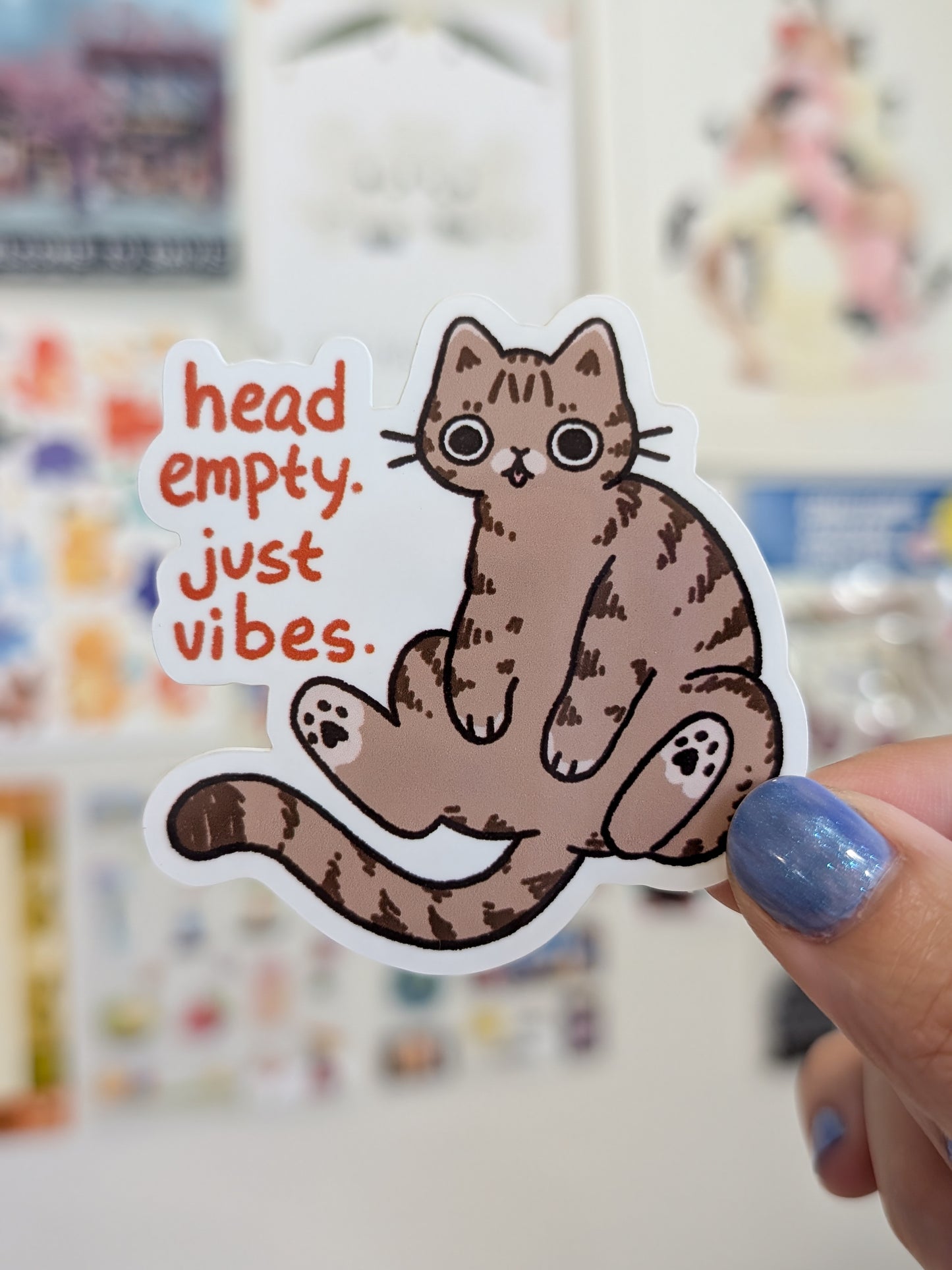 head empty. just vibes. Tabby Sticker