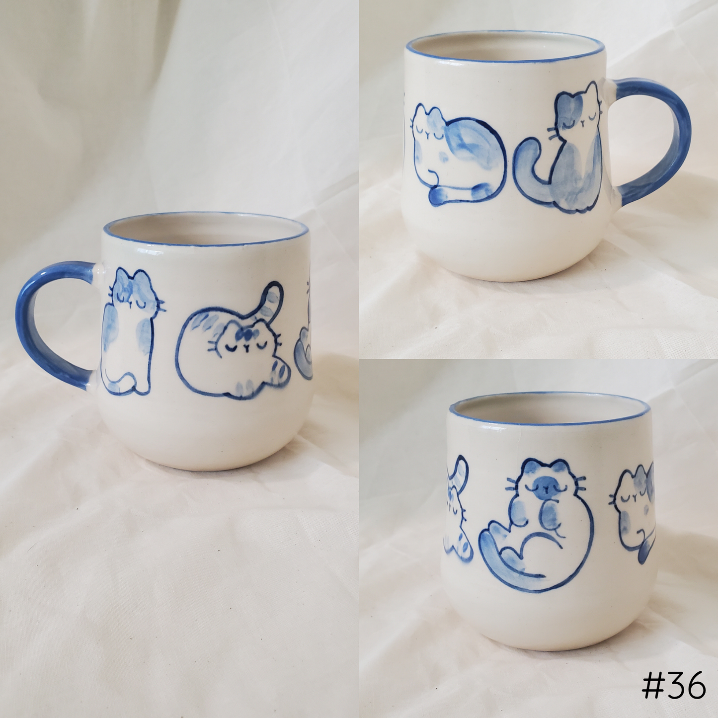 Blue Watercolor Cats Mug