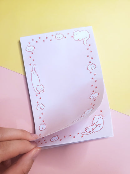 Cute Pink Cats Border Notepad