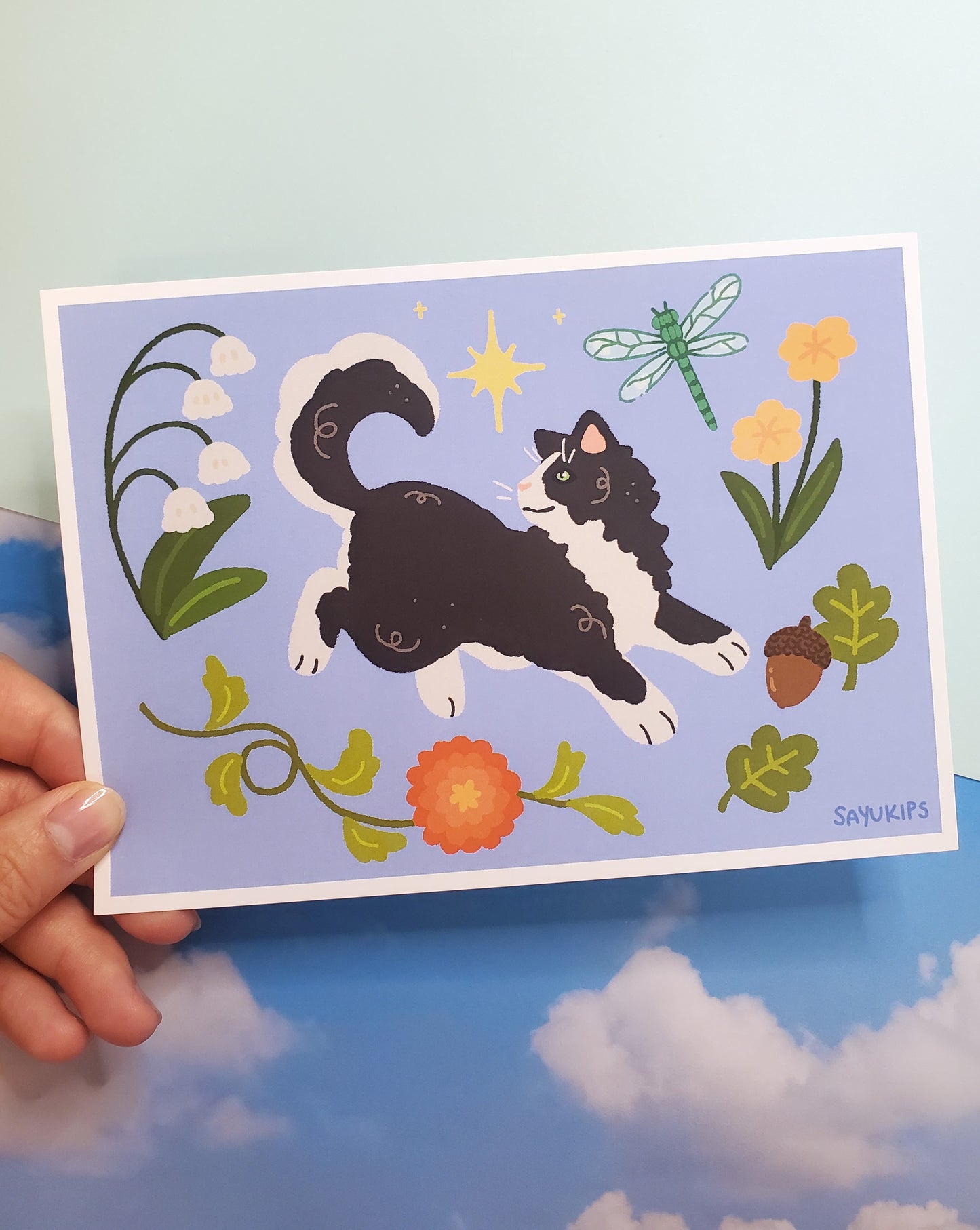 Wonders of Nature and Cats Blue | Art Print