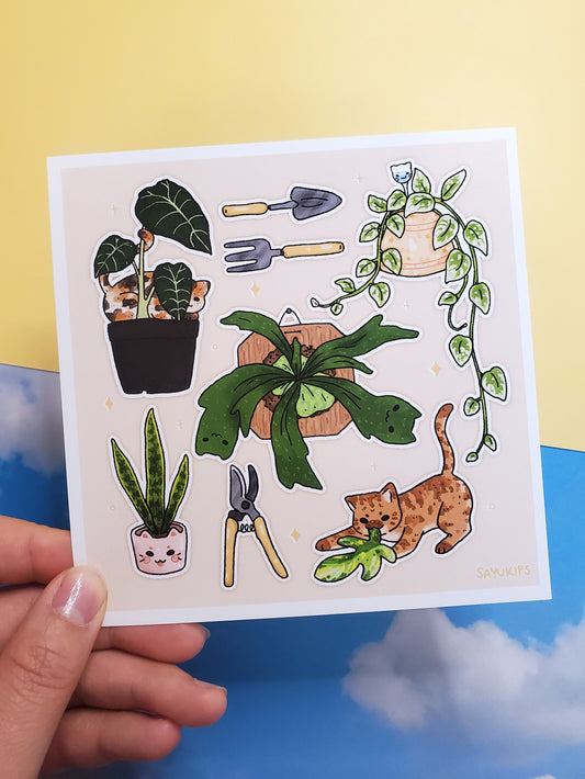 Cats Love Plants Too | Art Print