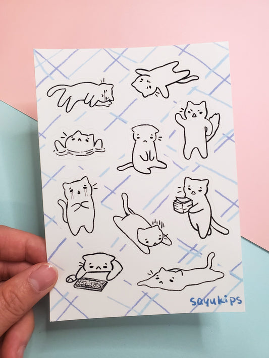 Burnout Kitty Sticker Sheet