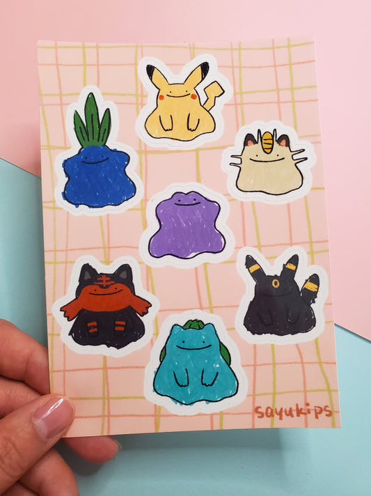 Wonky Ditto Poke Sticker Sheet