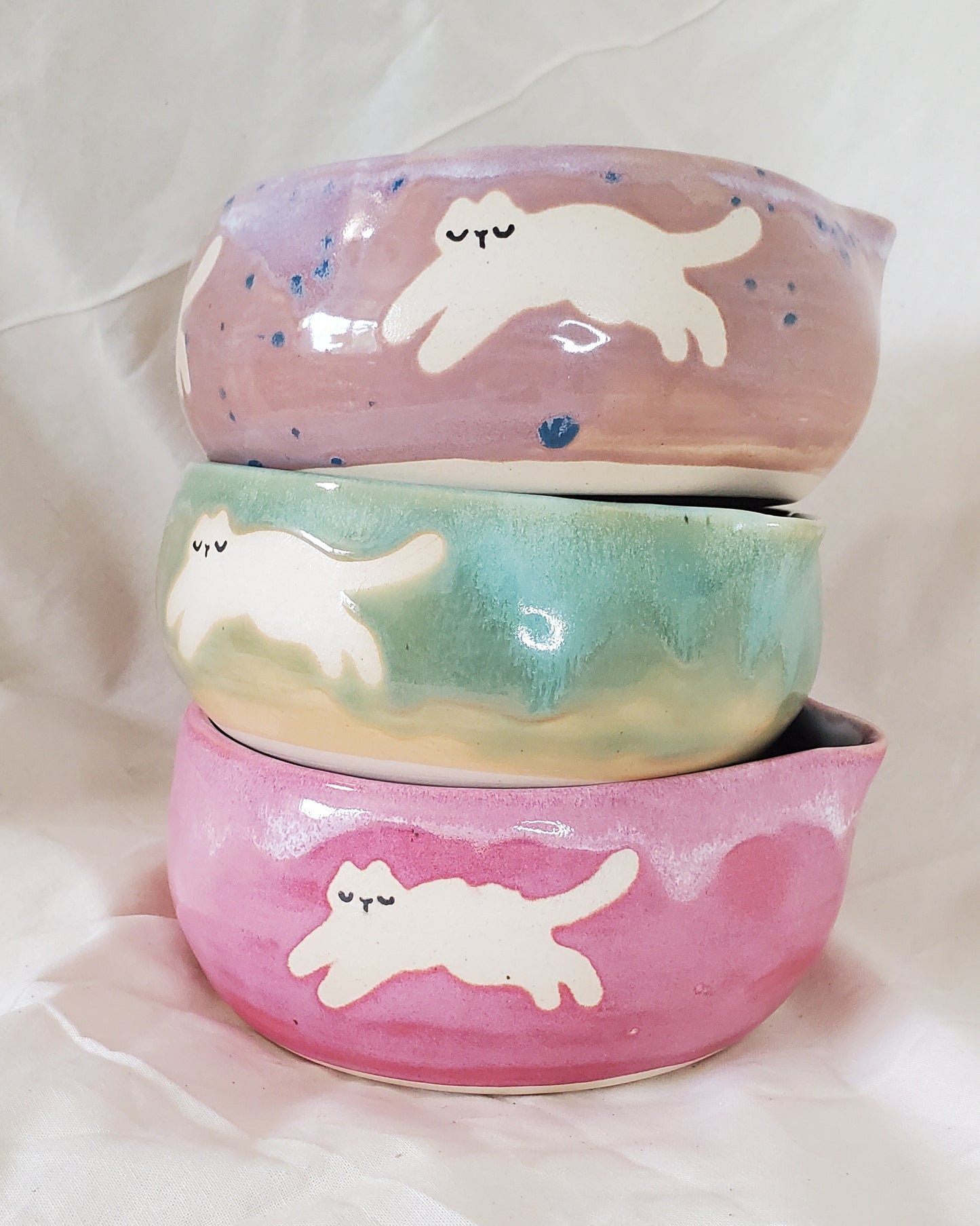 Running Kitties Matcha Bowls