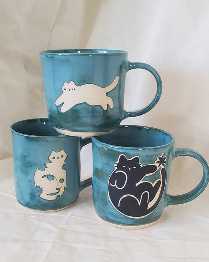 Denim Blue Monochrome Mugs
