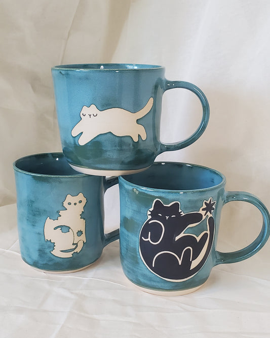Denim Blue Monochrome Mugs