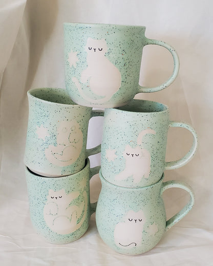Mint Confetti Monochrome Mugs