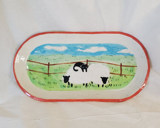 Sleepy Sheep Trinket Dish / Plate