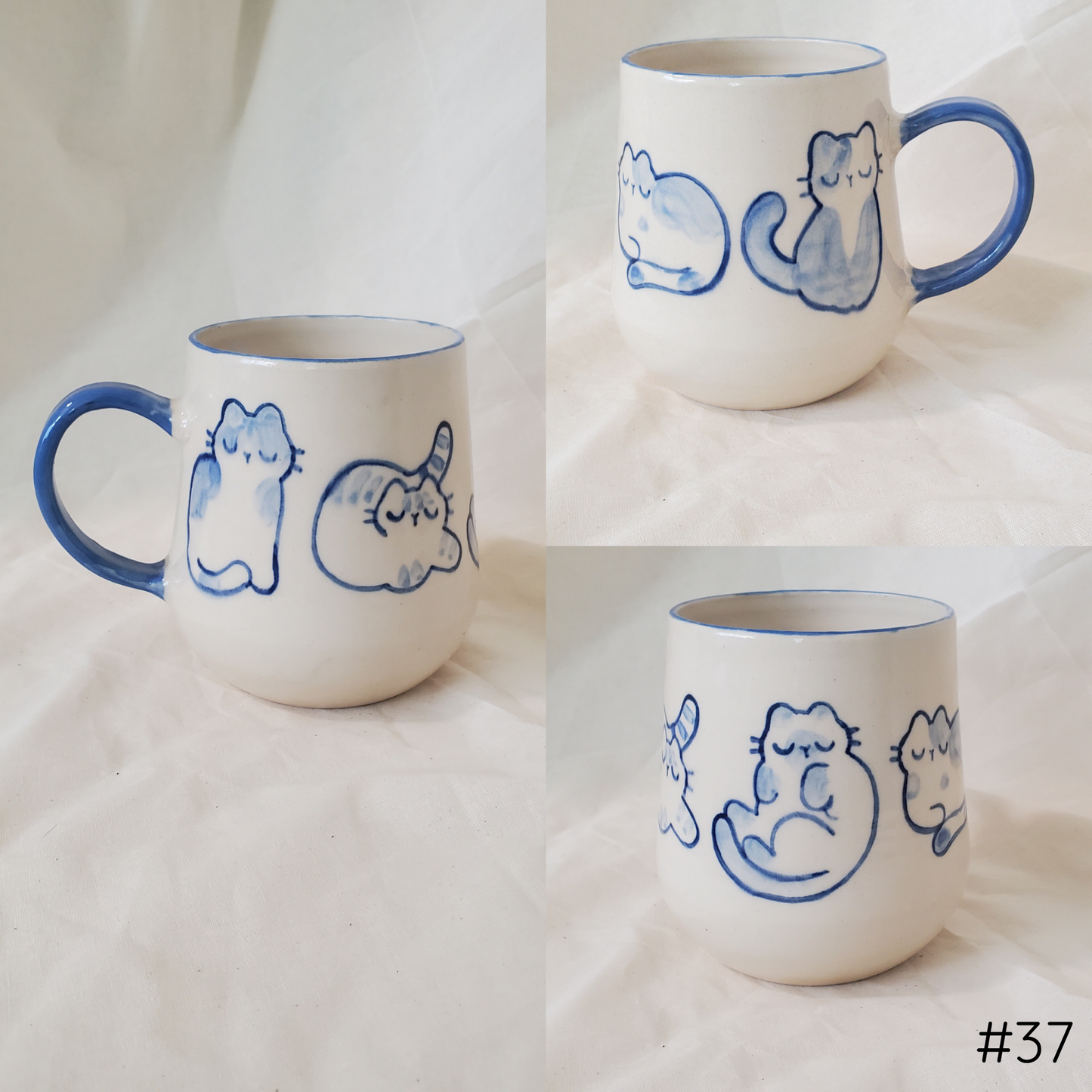 Blue Watercolor Cats Mug