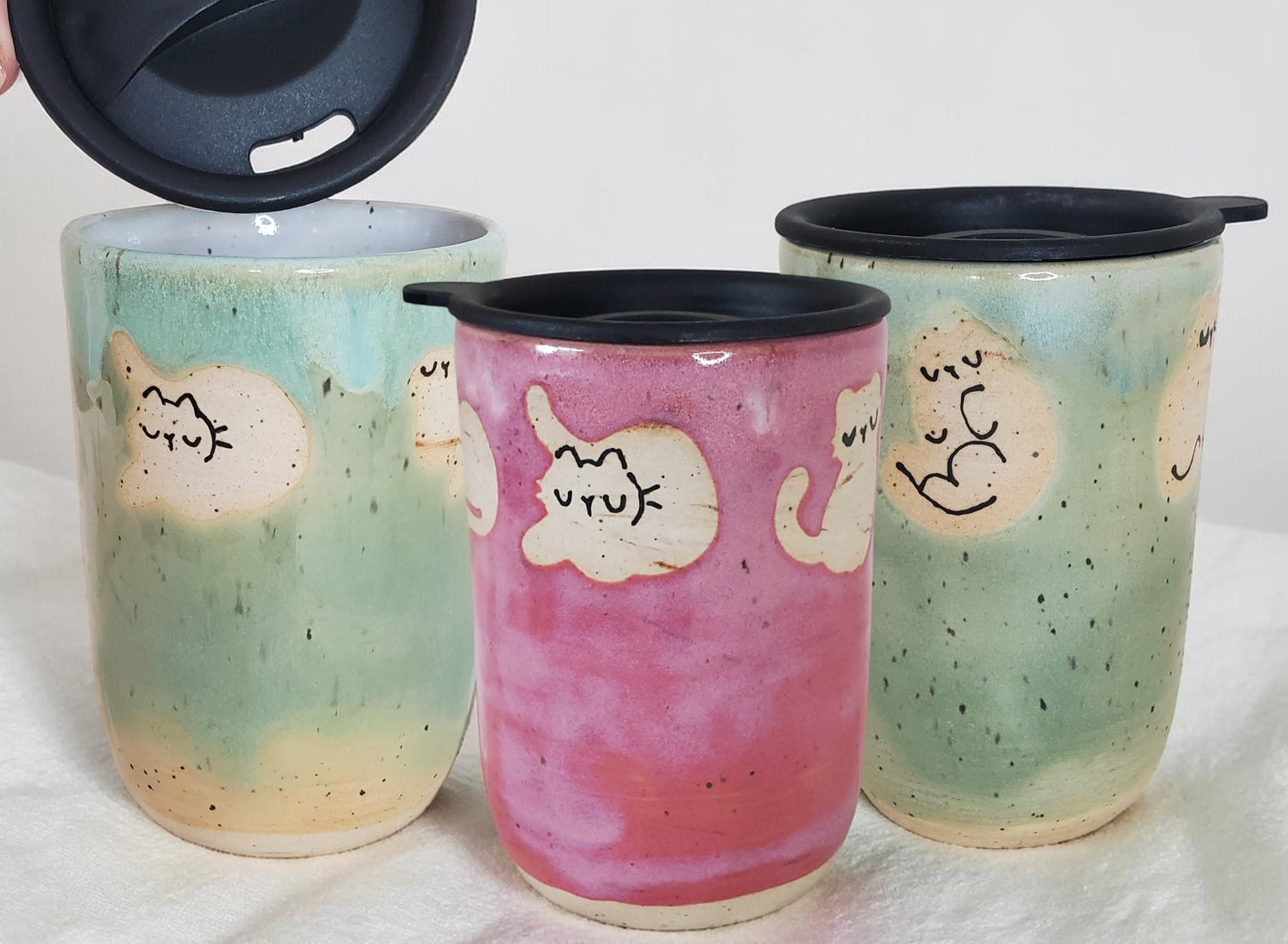 Travel Mugs w/ Plastic Lids