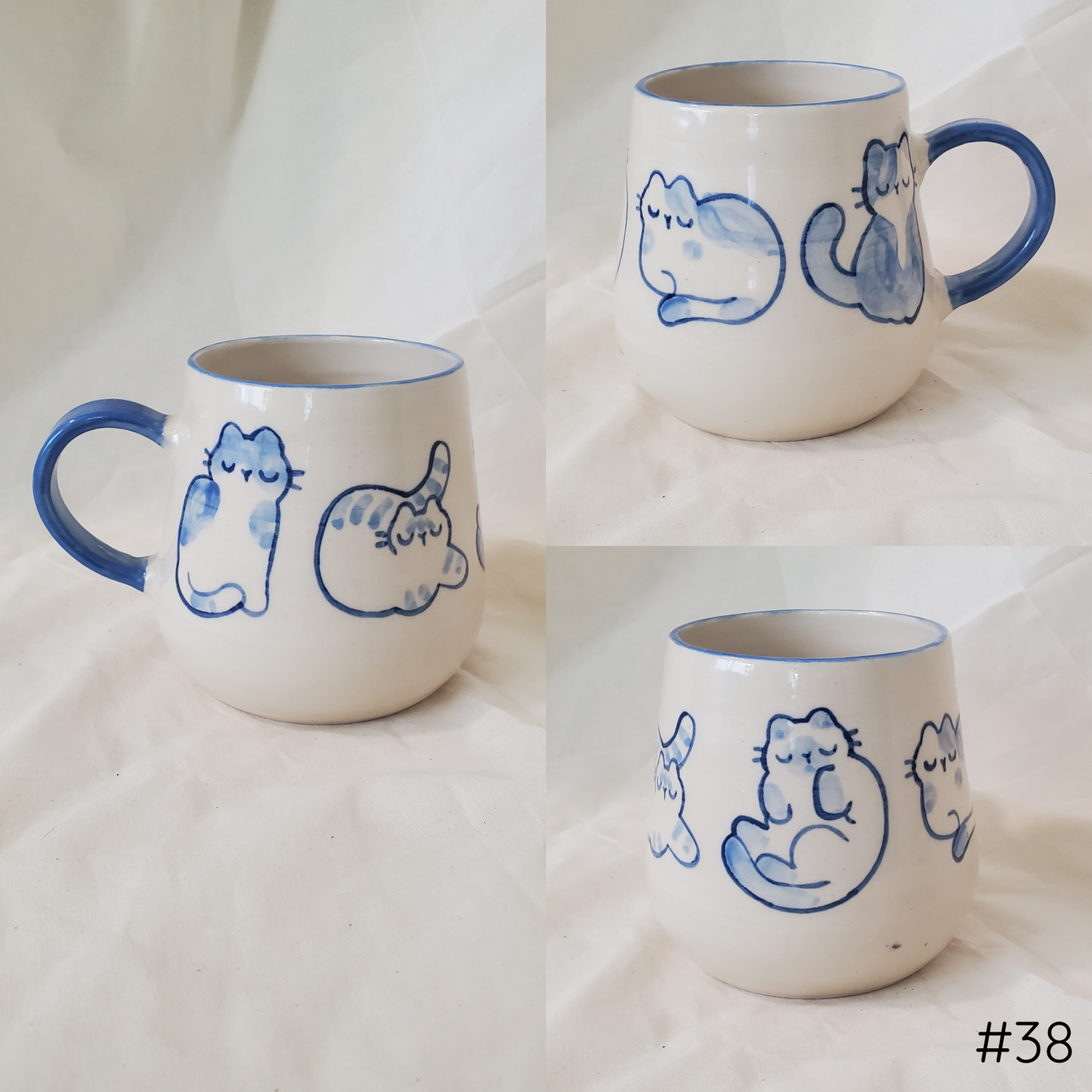 Blue Watercolor Cats Mug