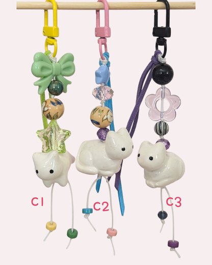 Kitty Beaded Keycharms