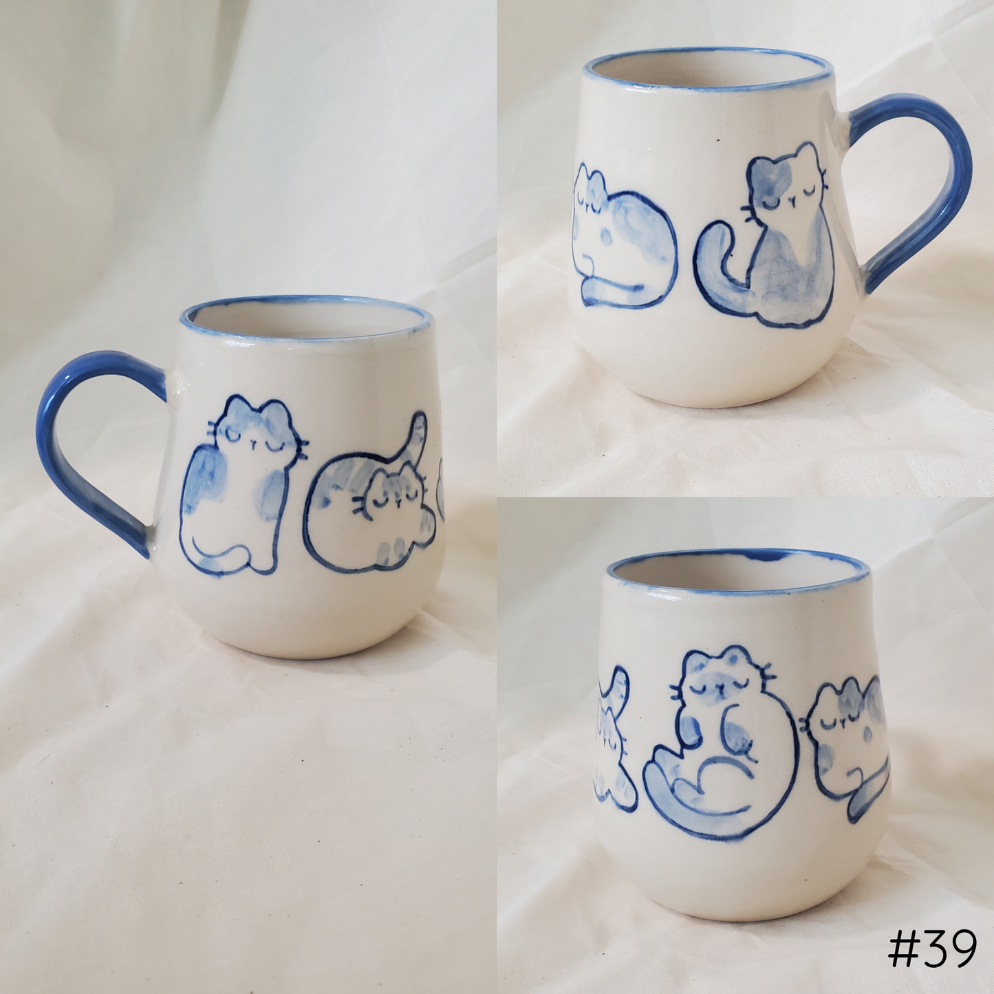 Blue Watercolor Cats Mug