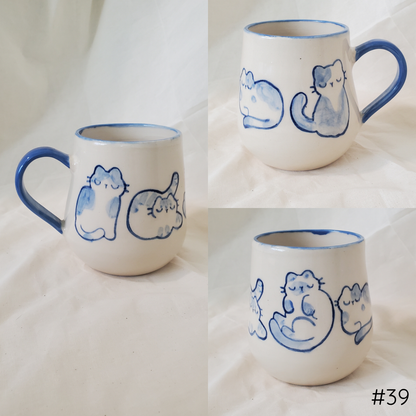 Blue Watercolor Cats Mug