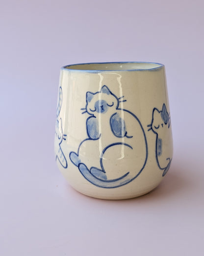 Blue Watercolor Cats Mug no. 22