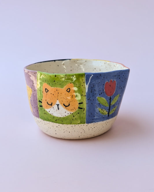 Doodle Checker Matcha Bowl no. 1