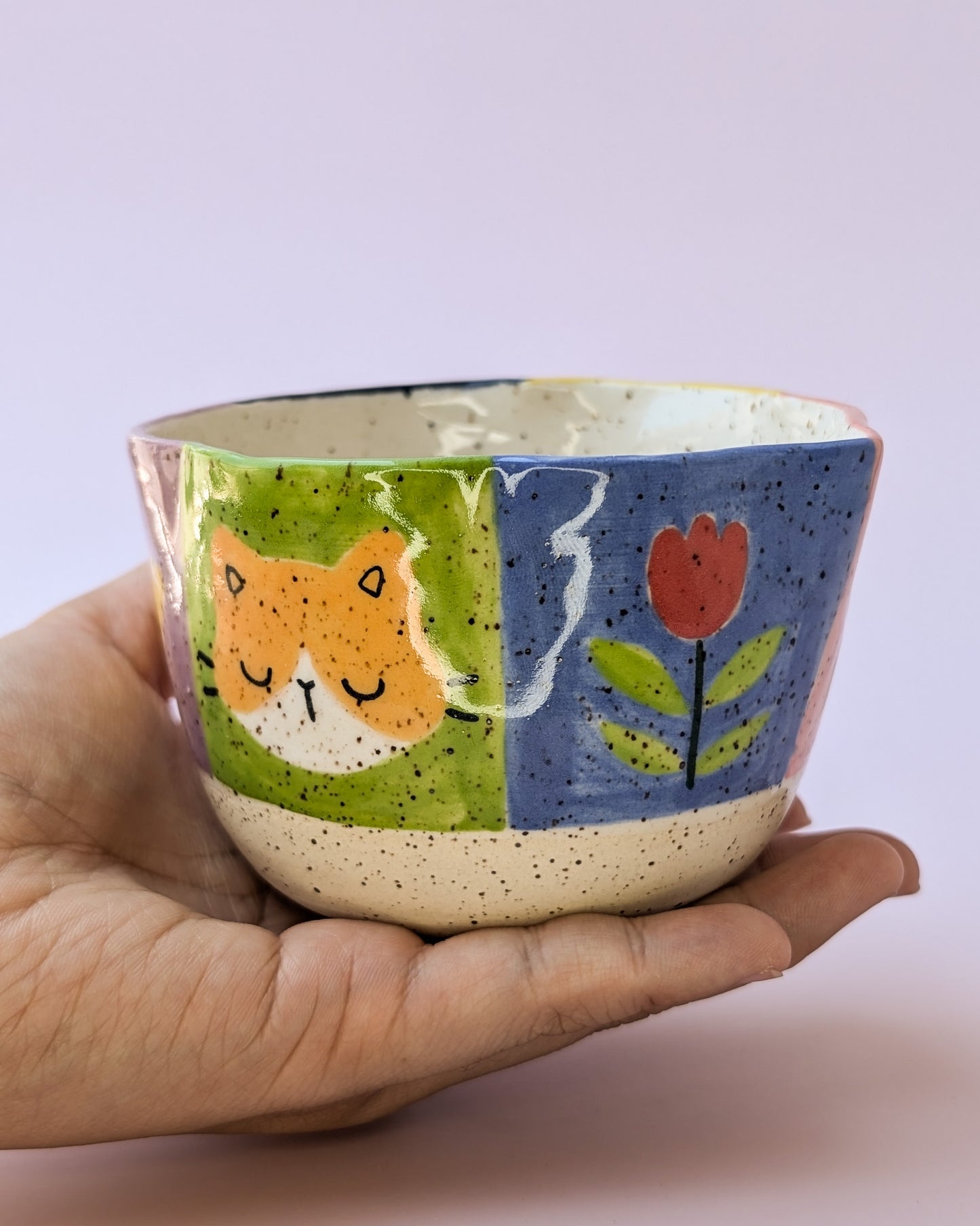 Doodle Checker Matcha Bowl no. 1