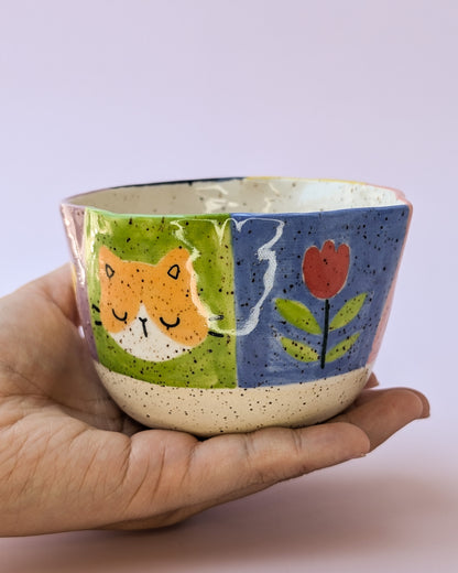 Doodle Checker Matcha Bowl no. 1