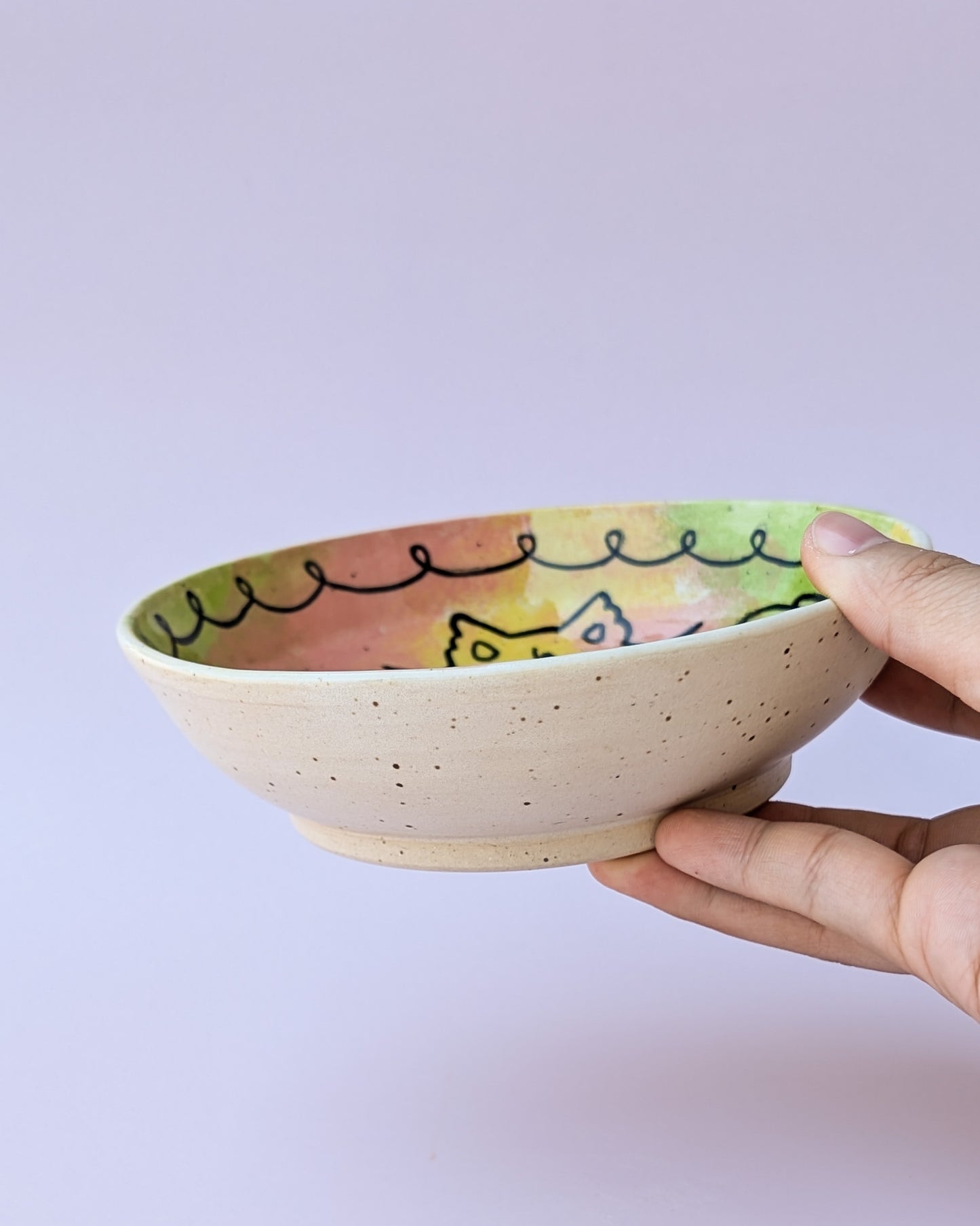 Dreamy Kitty Shallow Bowl no. 2