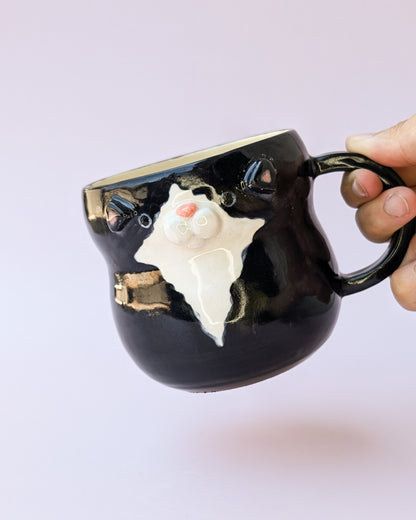 Tuxedo Cat Sculpted Mug no. 2