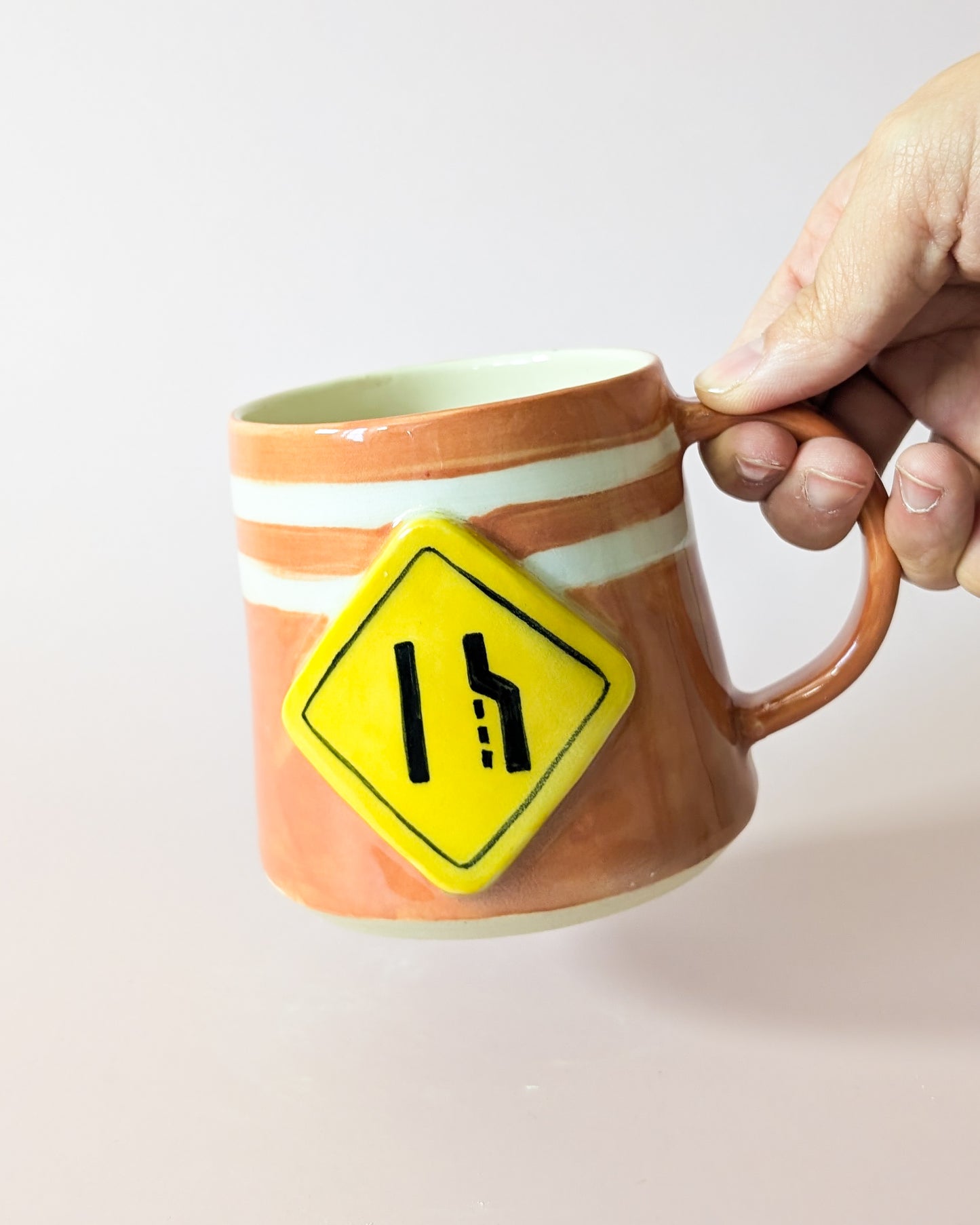 Lane Ends, Merge Left Traffic Cone Mug no. 1