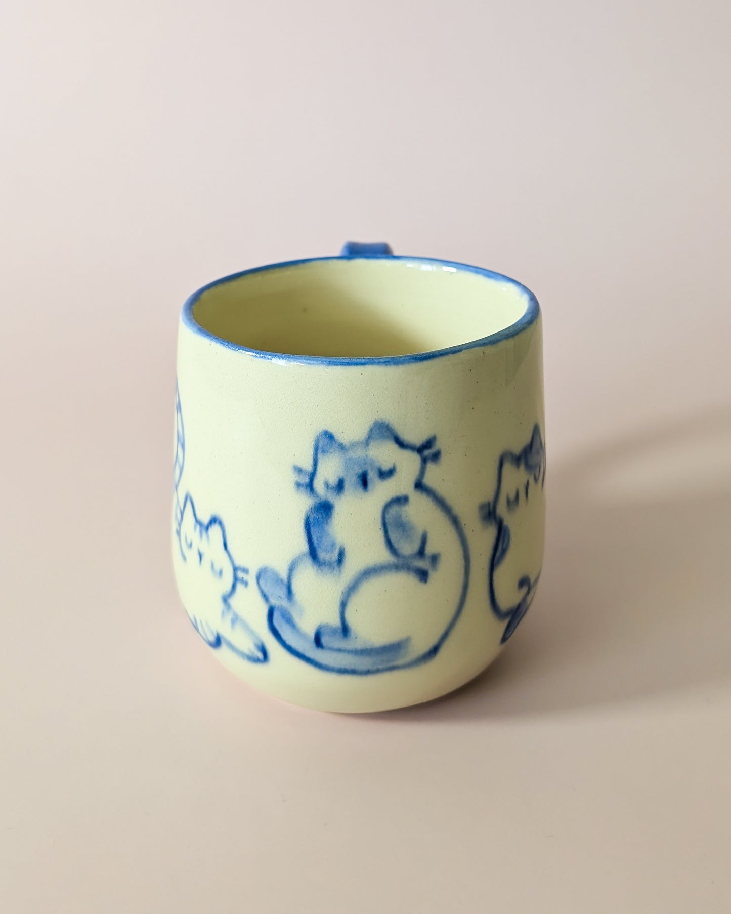 [REDUCED] Blue Watercolor Cats Mug no. 28