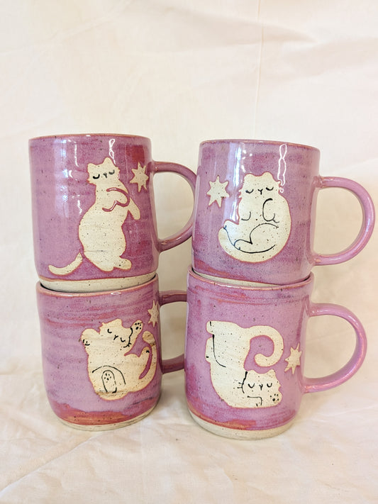 Raspberry Monochrome Mugs