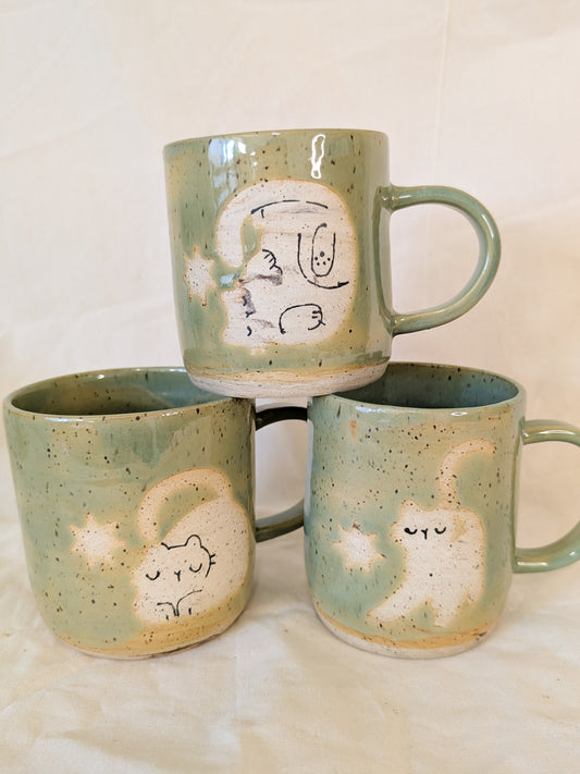 Celadon Monochrome Mugs