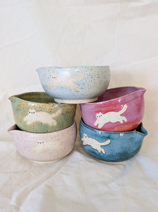 Running Kitties Matcha Bowls
