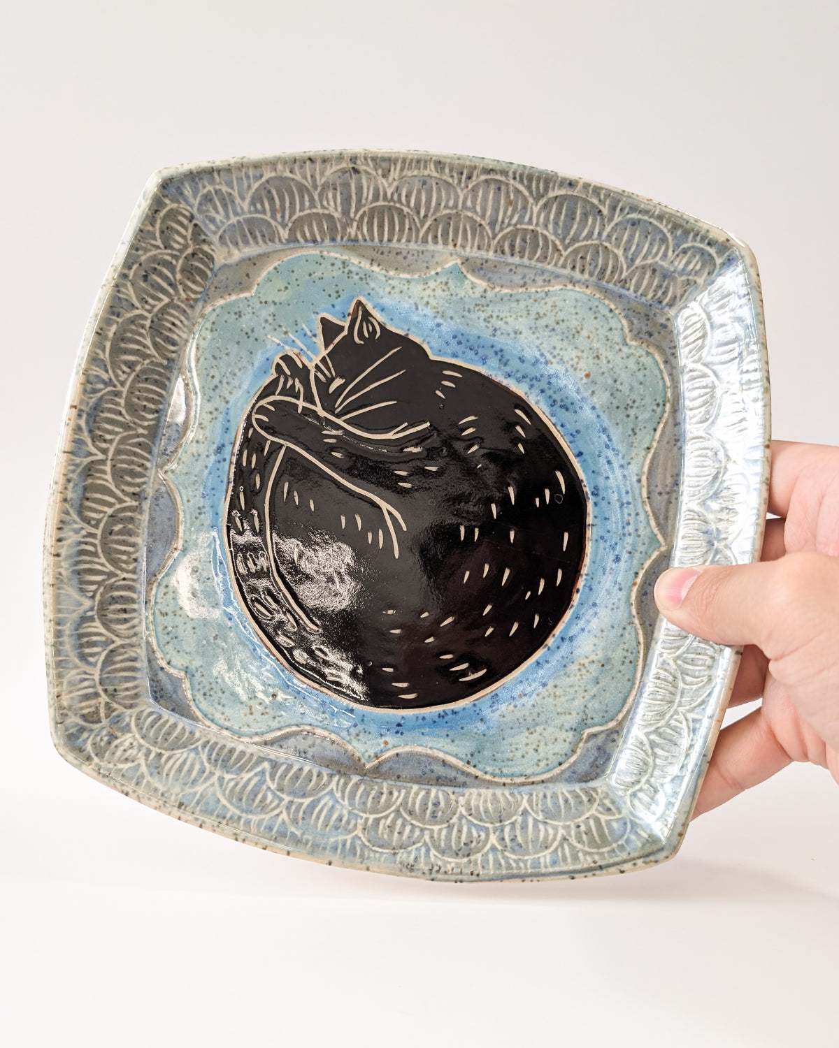 Sleeping Cat Square Dish