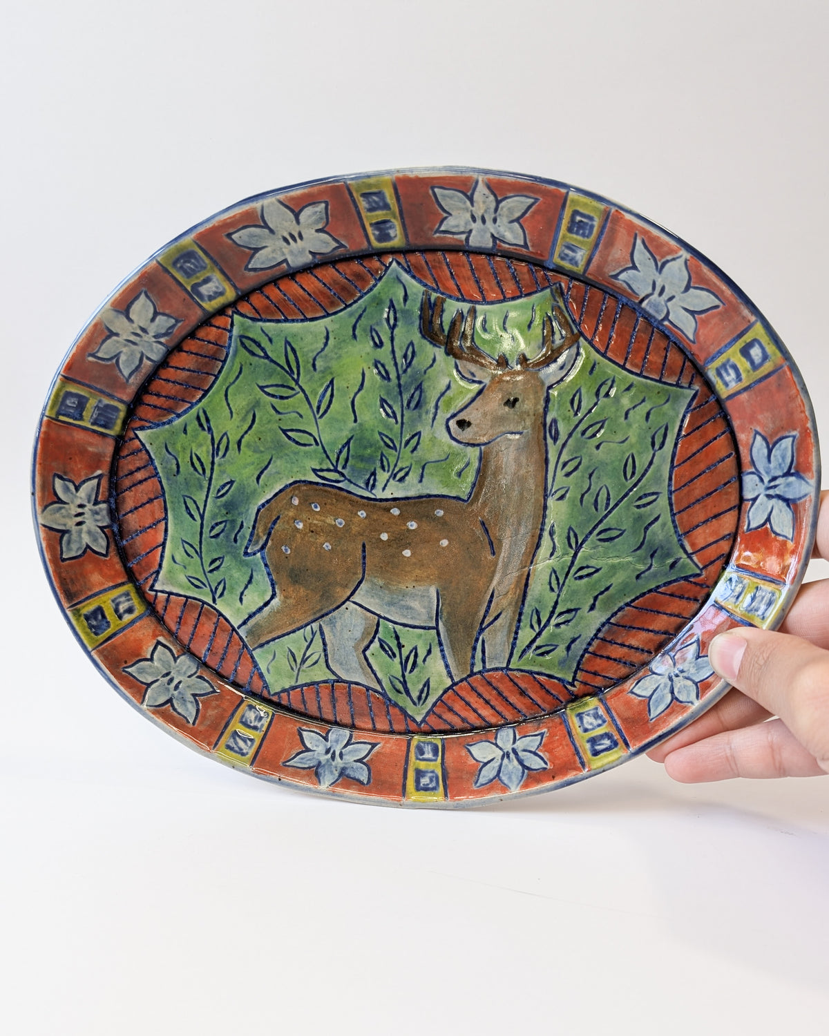 Deer Oval Dish