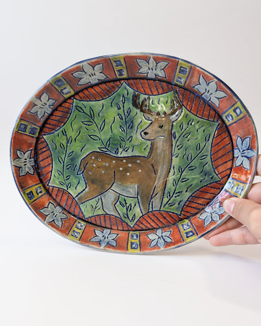 Deer Oval Dish