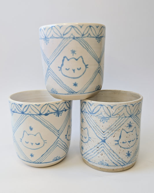 Geometric Tile Pattern Tea Cup