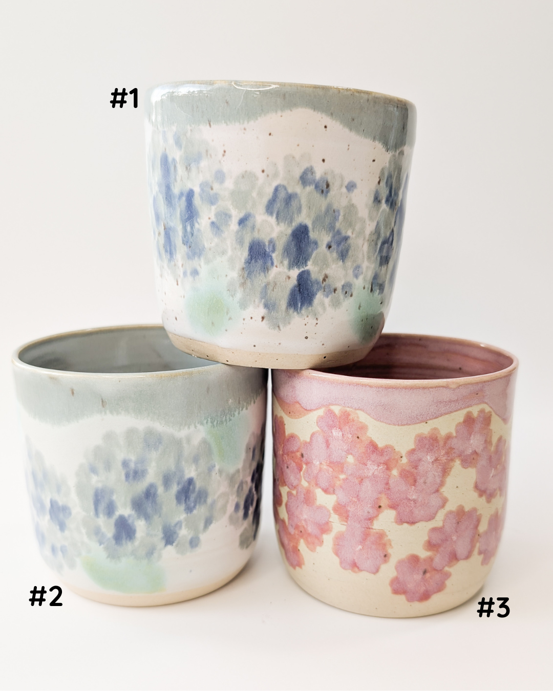 Abstract Floral Tea Cups